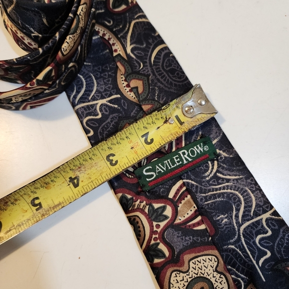 SAVILE ROW Men's Silk Patterned Tie - Picture 8 of 9